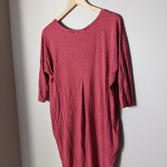 Anthropologie Floreat pink and red stripe 3/4 sleeve tunic top size small - Picture 4 of 5